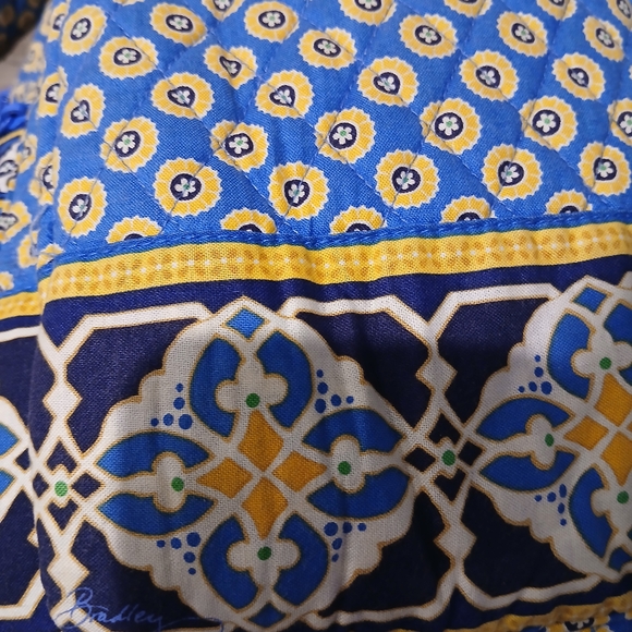 Vera Bradley Blue and Yellow Geometric Backpack - Picture 7 of 10